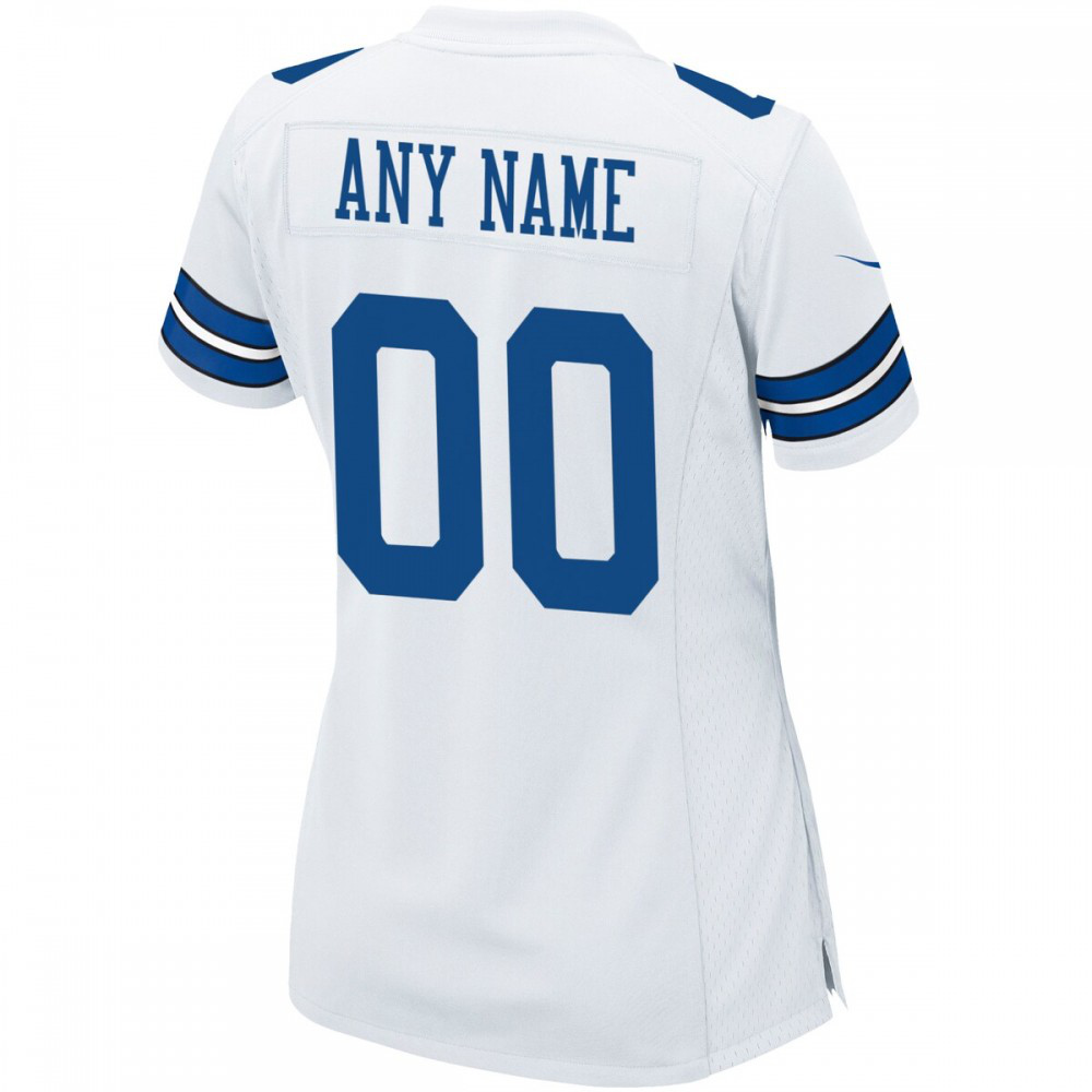 Dallas Cowboys Nike Women's Custom Game Jersey - White-GridironStore